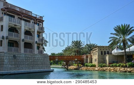 Dubai, Uae - Dec 9, 2018. View Of The Souk Madinat Jumeirah In Dubai, Uae. Souk Madinat Jumeirah Is 