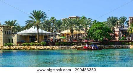 Dubai, Uae - Dec 9, 2018. View Of The Souk Madinat Jumeirah In Dubai, Uae. Souk Madinat Jumeirah Is 