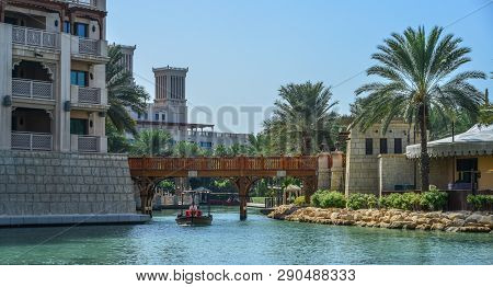 Dubai, Uae - Dec 9, 2018. View Of The Souk Madinat Jumeirah In Dubai, Uae. Souk Madinat Jumeirah Is 