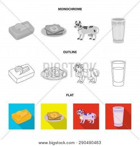 Isolated Object Of Creamy And Product Symbol. Collection Of Creamy And Farm Stock Vector Illustratio