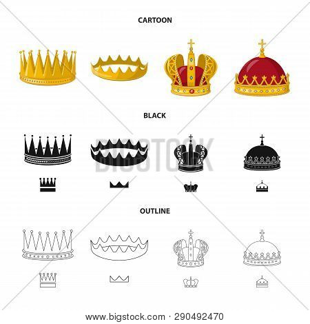 Vector Illustration Of Medieval And Nobility Symbol. Set Of Medieval And Monarchy Vector Icon For St