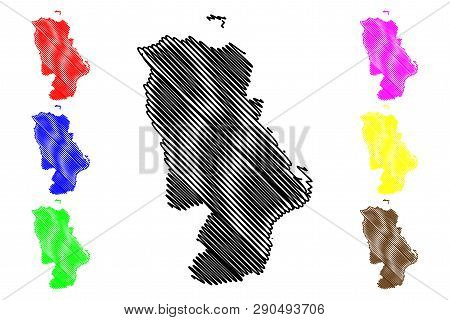 County Antrim (united Kingdom, Northern Ireland, Counties Of Northern Ireland) Map Vector Illustrati