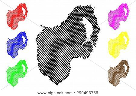 County Down (united Kingdom, Northern Ireland, Counties Of Northern Ireland) Map Vector Illustration