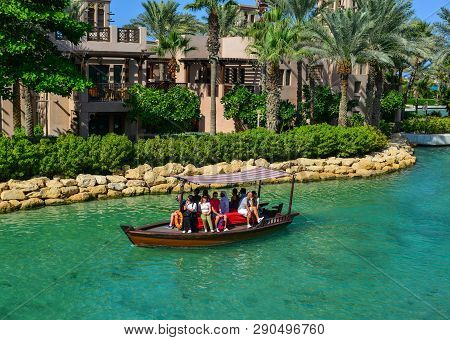 Dubai, Uae - Dec 9, 2018. View Of The Souk Madinat Jumeirah In Dubai, Uae. Souk Madinat Jumeirah Is 
