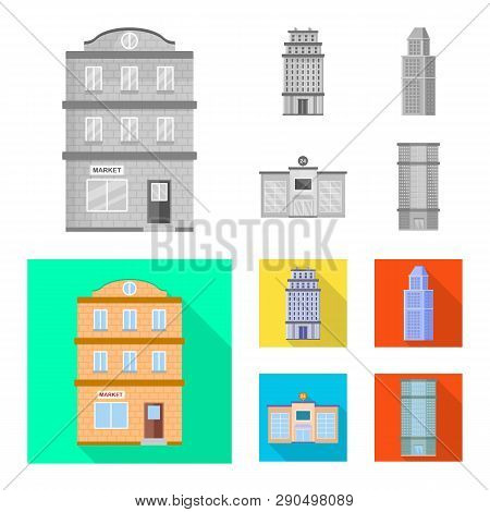 Vector Illustration Of Municipal And Center Icon. Set Of Municipal And Estate   Stock Vector Illustr