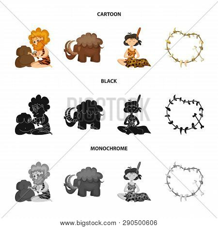 Vector Design Of Evolution  And Prehistory Logo. Collection Of Evolution  And Development  Vector Ic