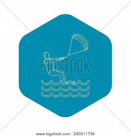 Kitesurfing Icon. Outline Illustration Of Kitesurfing Vector Icon For Web