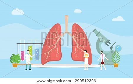 Lungs Healthy Treatment Concept Mangement With Team Doctor Discuss - Vector