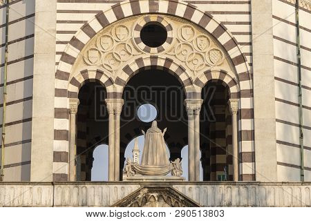 Milan, Lombardy, Italy: Exterior Of The Historic Cemetery Known As Cimitero Monumentale