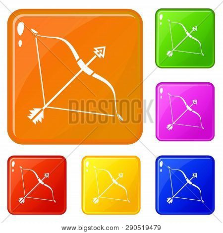 Srong Bow Icons Set Collection Vector 6 Color Isolated On White Background