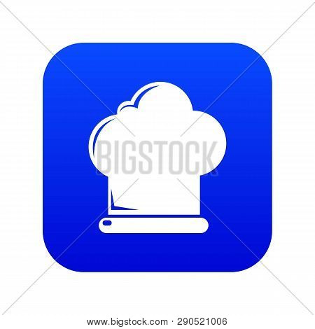 Chef Hat Icon Blue Vector Isolated On White Background