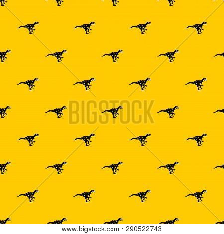 Ornithopod Dinosaur Pattern Seamless Vector Repeat Geometric Yellow For Any Design