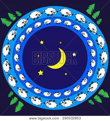 Colored Background Abstract Image Of Night And Lambs