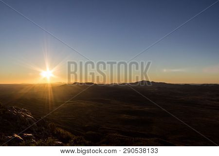 Sunset View From The The Top Of Mount Sonder Just Outside Of Alice Springs, West Macdonnel National 