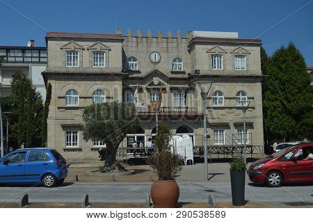 Main Facade Of The Town Hall In The Grove. Nature, Architecture, History, Travel. August 19, 2014. O