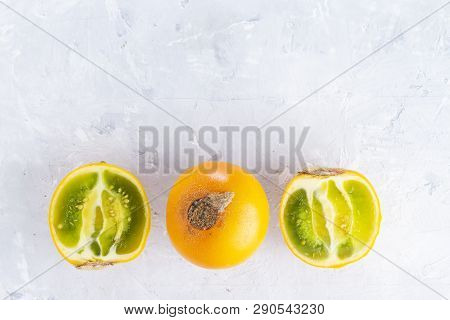 Lulo Fruit On White Background (solanum Quitoense)