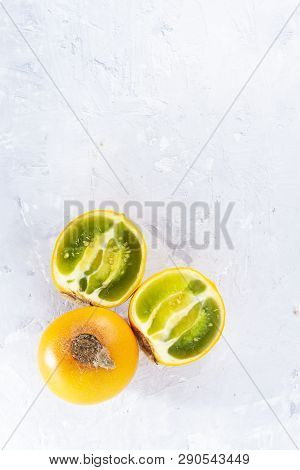 Lulo Fruit On White Background (solanum Quitoense)