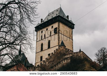 Royal Castle Karlstejn In In Central Bohemia, Czech Republic