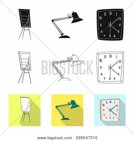 Vector Illustration Of Furniture And Work Logo. Collection Of Furniture And Home Stock Vector Illust