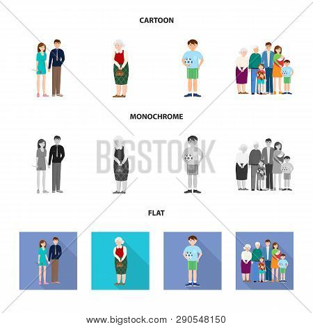 Vector Illustration Of Character And Avatar  Sign. Set Of Character And Portrait Stock Vector Illust