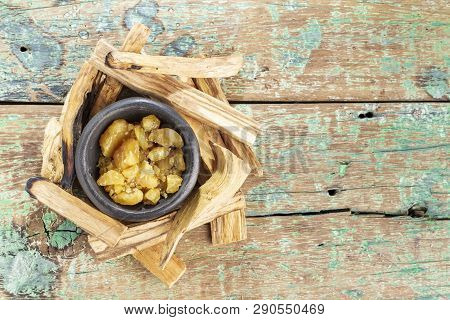 Resin Of Palo Santo Top View - Bursera Graveolens