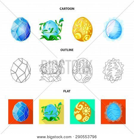 Vector Design Of Animal And Prehistoric Icon. Set Of Animal And Cute  Stock Vector Illustration.