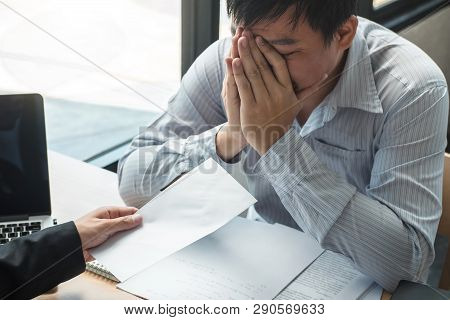 Employer Boss Sending A Remuneration Letter To Businessman In Order To Dismiss Contract, Changing An