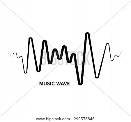 Black Music Wave Symbol. Vector Equalizer Element