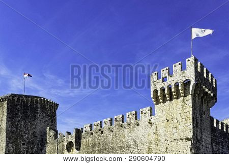 Trogir, Dalmatia, Croatia - October 29: Fortress Kamerlengo In Historic City Of Trogir On October 29