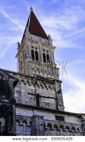 Trogir, Dalmatia, Croatia - October 29: Cathedral Of St. Lawrence In Historic City Of Trogir On Octo