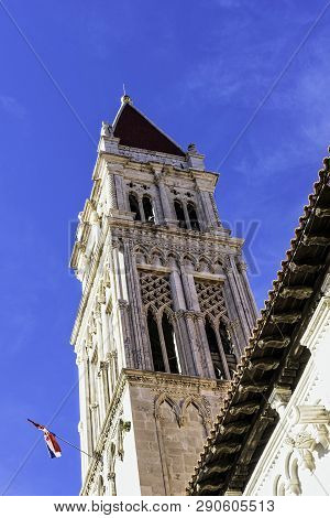 Trogir, Dalmatia, Croatia - October 29: Cathedral Of St. Lawrence In Historic City Of Trogir On Octo