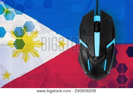Philippines Flag  And Computer Mouse. Concept Of Country Representing E-sports Team