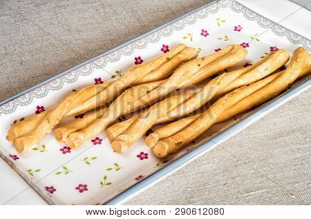 Italian Taralli With Fennel Seeds, Is Typical Apulian Snack.