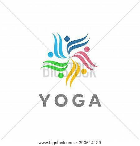 Vector Logo Social Or Yoga Vector, People Icon