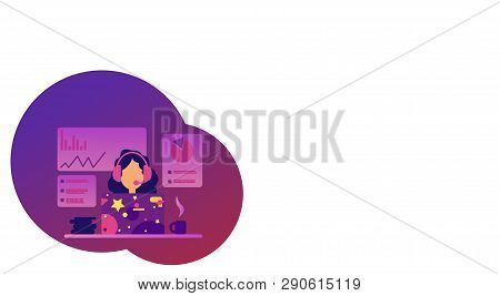 Vector Online Conference Concept In Flat Style. Webinar Online Consultation. Online Performance. Tra