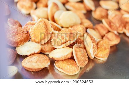 Khanom Kai, Traditional Thai Baked Sweet Dessert Mini Castella Cake, Made Of Starch, Flour, Egg, Sug