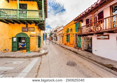 Cartagena, Colombia - November 13, 2016: The Old Town Of Cartagena With Its Unique Architecture.