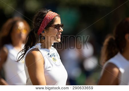 Washington, D.c., Usa - September 29, 2018: The Fiesta Dc Parade, Members Of Batala Washington Dc Pe