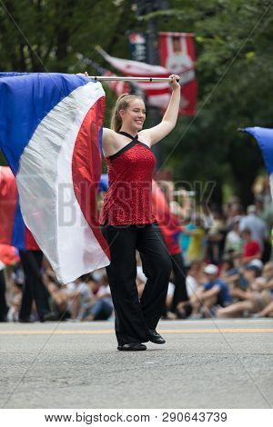 Washington, D.c., Usa - July 4, 2018, The National Independence Day Parade, The Cabot High School Ma