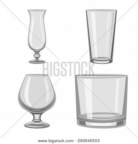 Vector Design Of Capacity And Glassware Symbol. Set Of Capacity And Restaurant Stock Vector Illustra