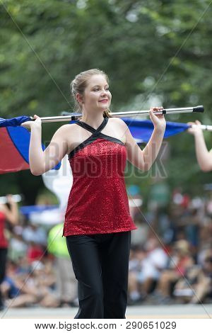 Washington, D.c., Usa - July 4, 2018, The National Independence Day Parade, The Cabot High School Ma