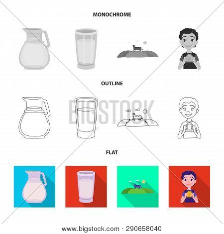 Isolated Object Of Creamy And Product Icon. Collection Of Creamy And Farm Vector Icon For Stock.