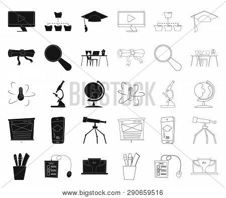 Vector Design Of Education And Learning Symbol. Set Of Education And School Stock Symbol For Web.
