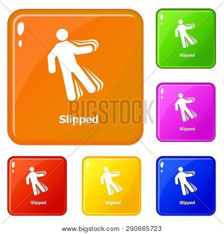 Slipped Icons Set Collection Vector 6 Color Isolated On White Background