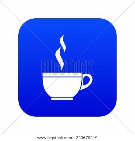 Glass Cup Of Tea Icon Digital Blue For Any Design Isolated On White Vector Illustration