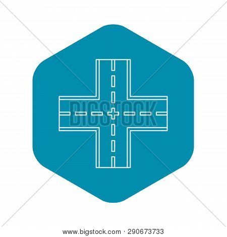 Crossing Road Icon. Outline Illustration Of Crossing Road Vector Icon For Web