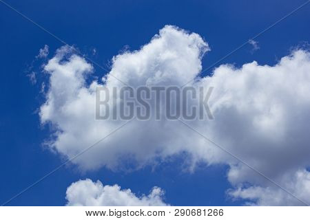Blue Sky Background With White Cloud, Suumer Day