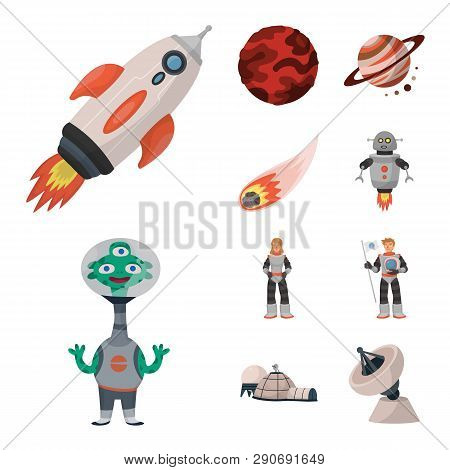 Vector Design Of Space  And Galaxy  Sign. Collection Of Space  And Travels  Stock Vector Illustratio