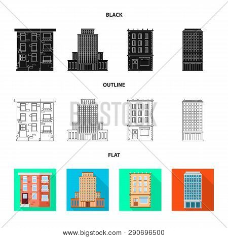 Vector Design Of Municipal And Center Symbol. Set Of Municipal And Estate   Stock Vector Illustratio