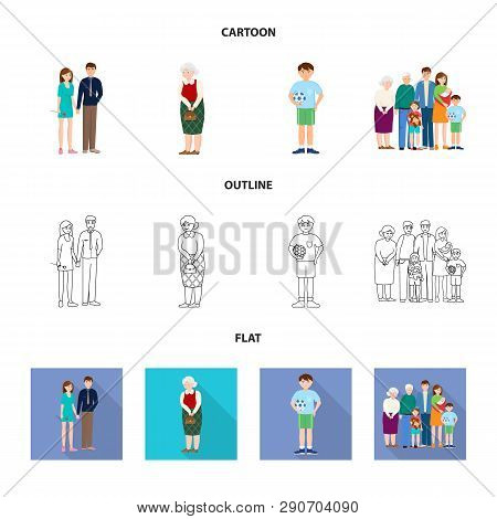 Vector Design Of Character And Avatar  Symbol. Collection Of Character And Portrait Vector Icon For 